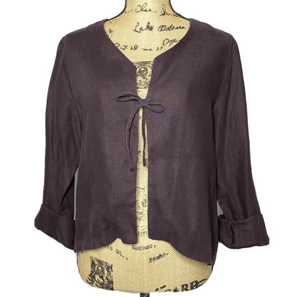 Bryn Walker Brown Linen Tunic Shirt